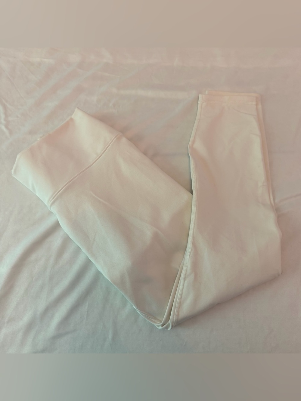 NWT Fabletics PowerHold High Waisted White Capri Leggings Large Strappy Waist